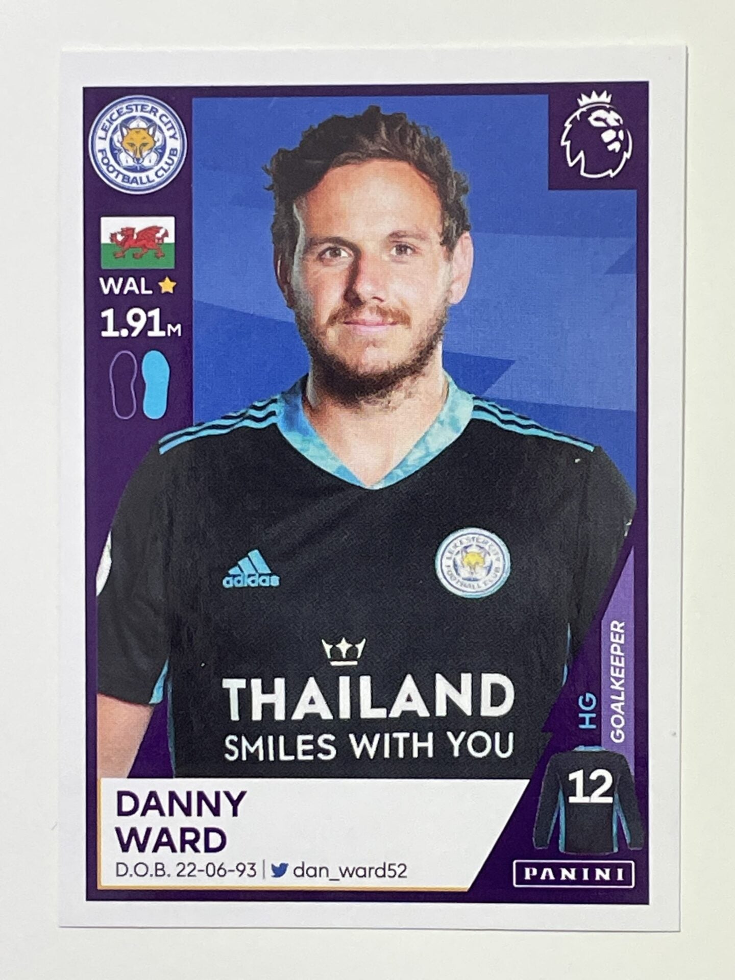 286 Danny Ward Sticker Leicester City Premier League 2021 Football Sticker