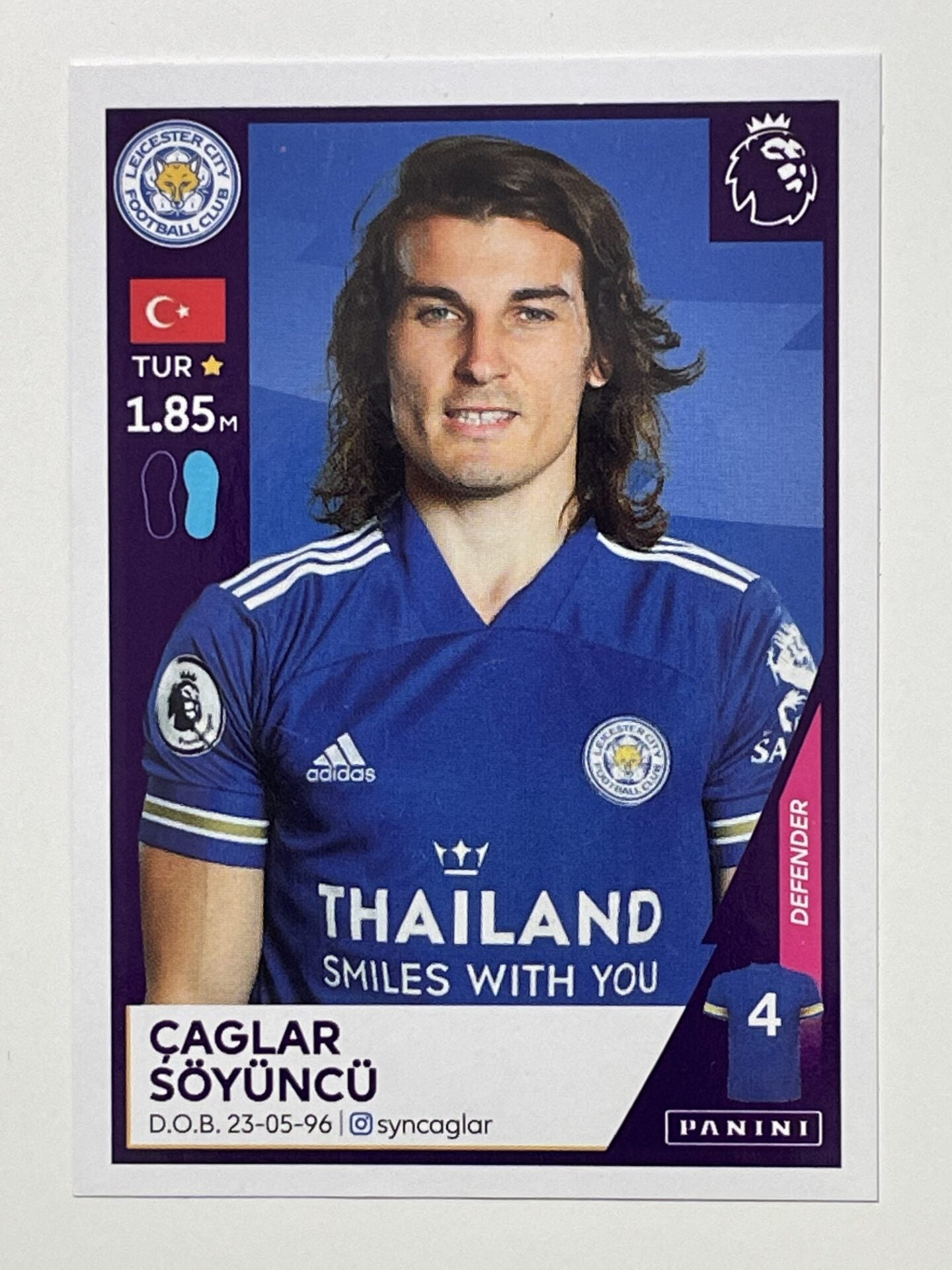 289 Caglar Soyuncu Sticker Leicester City Premier League 2021 Football Sticker