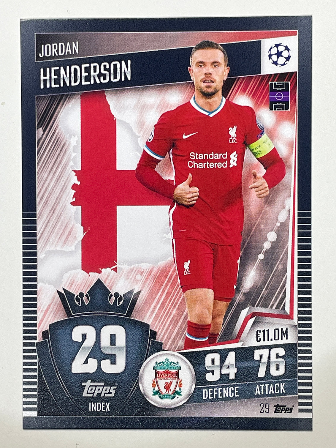 29. Jordan Henderson (Liverpool) Football Card &#8211; Match Attax 101 2021 Card