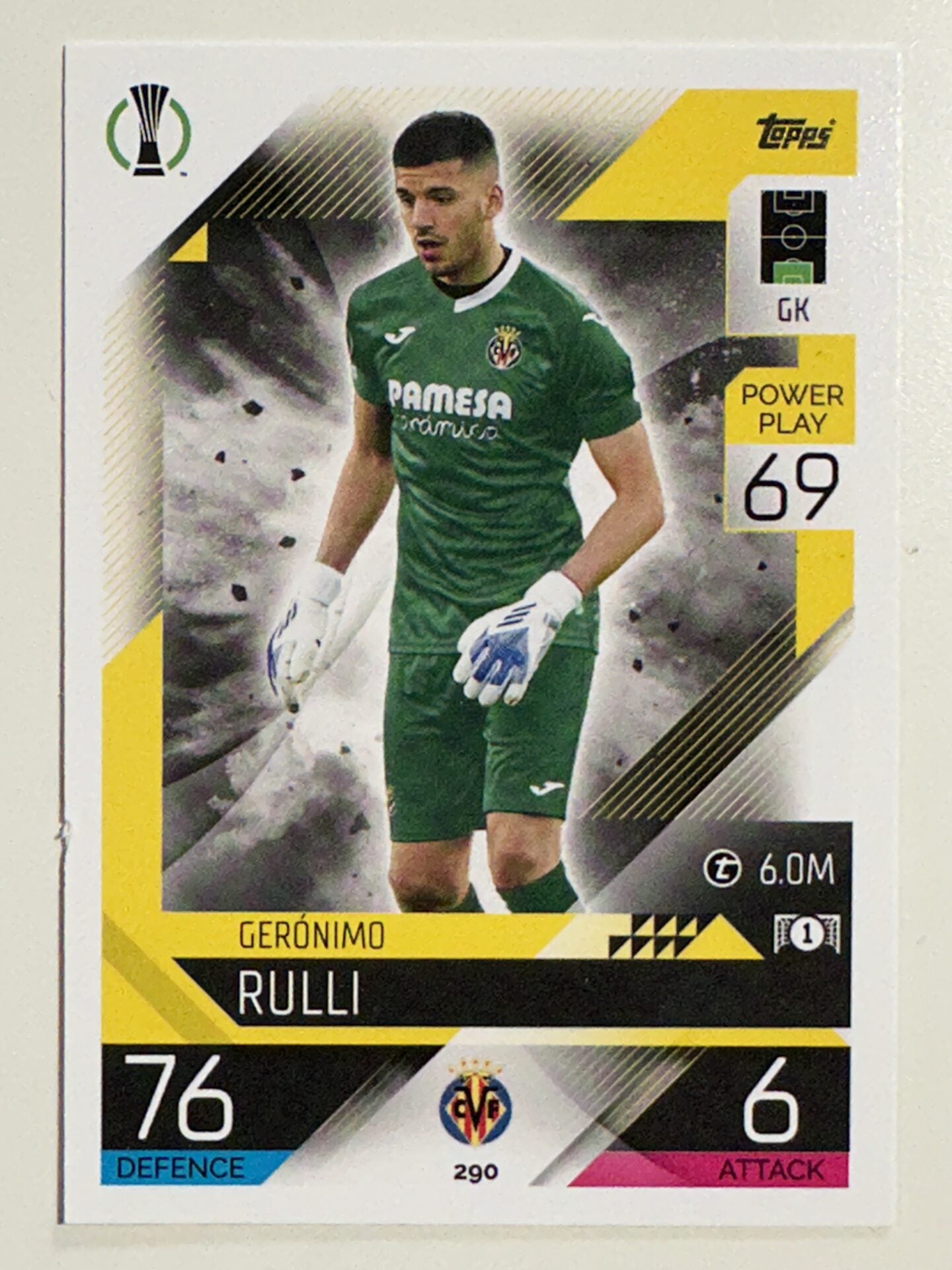 290. Geronimo Rulli (Villarreal CF) &#8211; Topps Match Attax 2022:2023 card