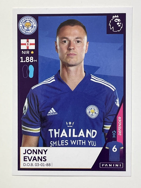 291 Jonny Evans Sticker Leicester City Premier League 2021 Football Sticker