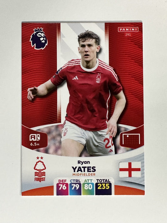 291 Ryan Yates Nottingham Forest Base Panini Premier League Adrenalyn XL 2024 Card