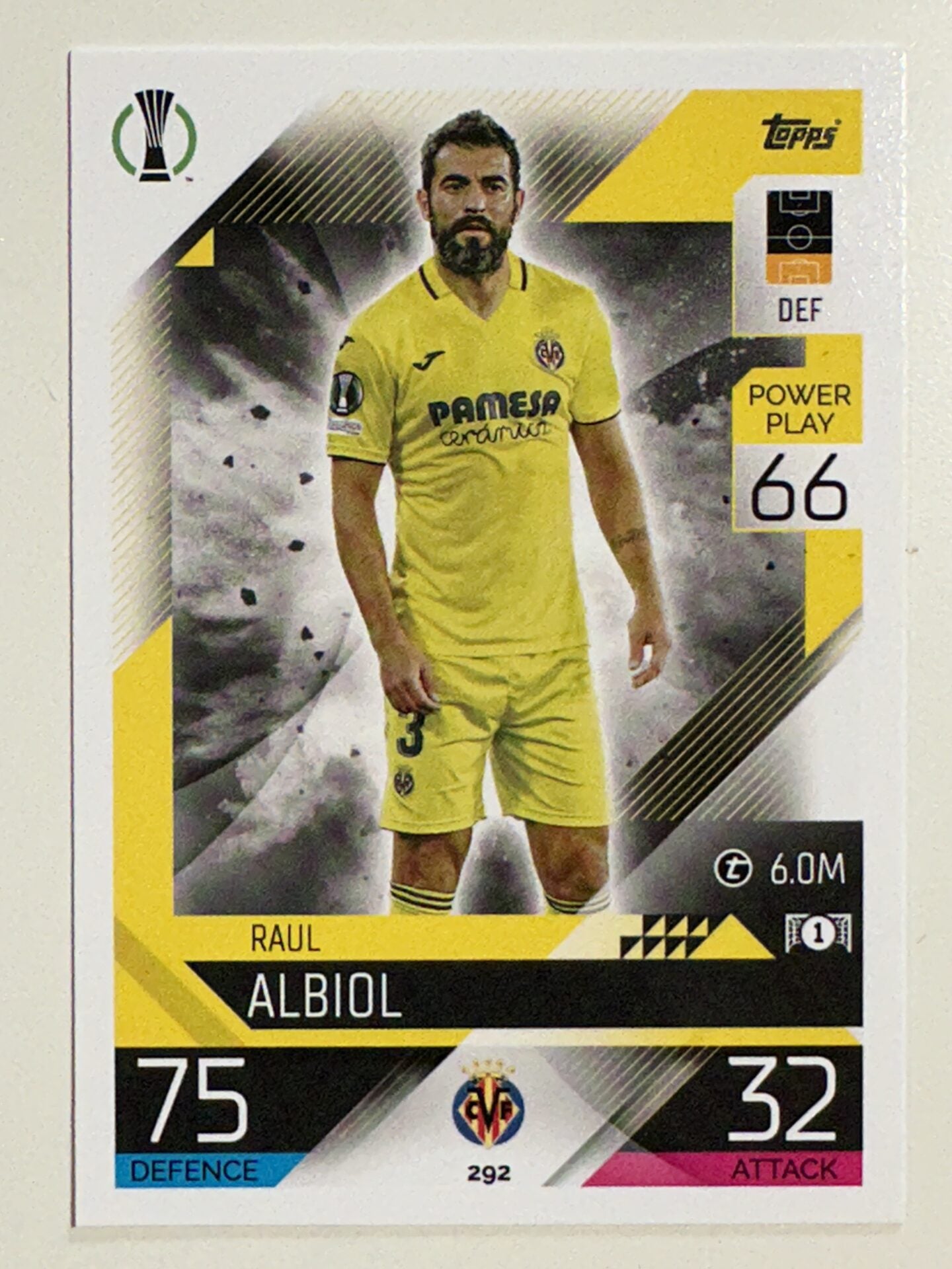 292. Raúl Albiol (Villarreal CF) &#8211; Topps Match Attax 2022:2023 card