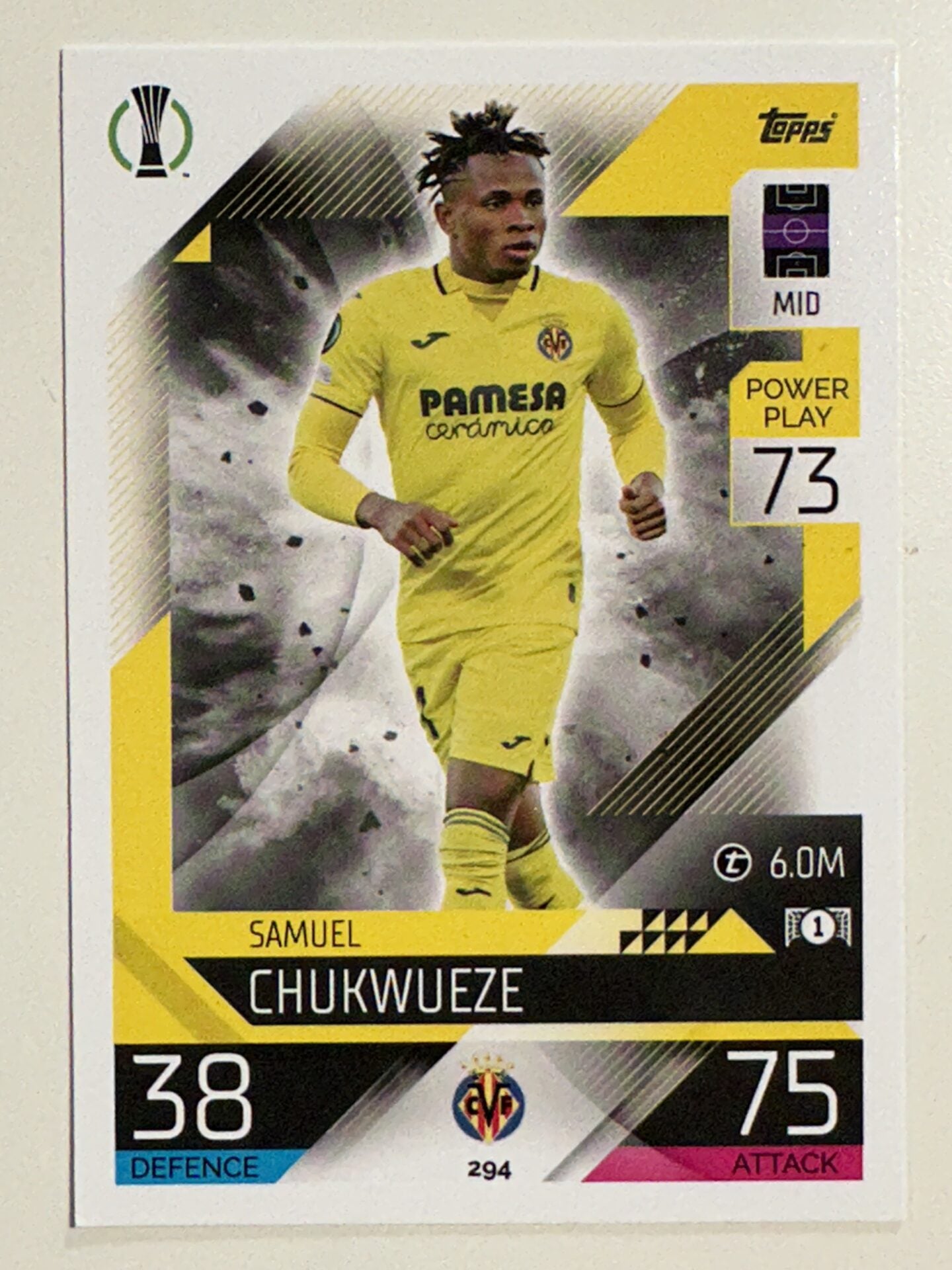 294. Samuel Chukwueze (Villarreal CF) &#8211; Topps Match Attax 2022:2023 card