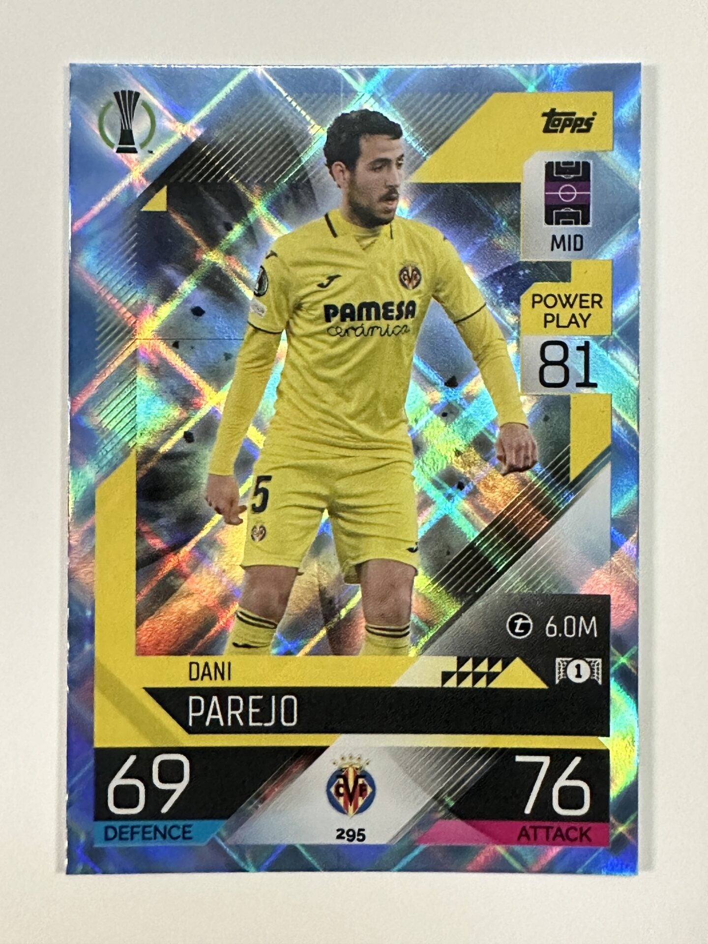 295 Dani Parejo Base Crystal Foil Parallel (Villarreal) Topps Match Attax 2022:2023 Card