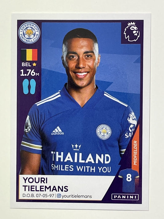 295 Youri Tielemans Sticker Leicester City Premier League 2021 Football Sticker