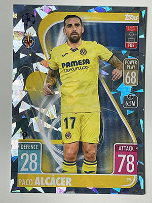 296.-Paco-Alcacer-Crystal-Foil-Parallel-Villarreal-CF-Match-Attax-2021-22-Topps-Football-Card