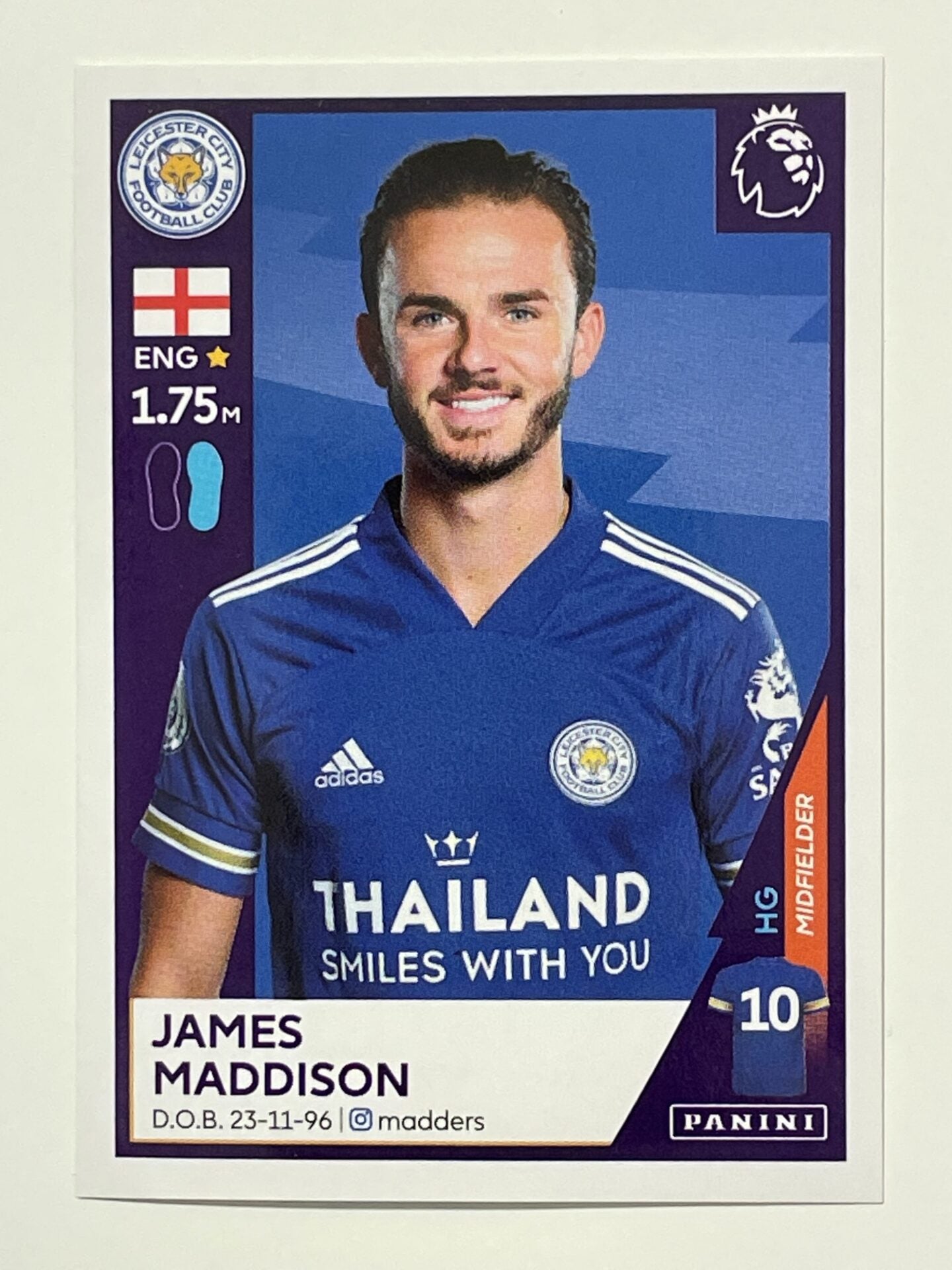 297 James Maddison Sticker Leicester City Premier League 2021 Football Sticker