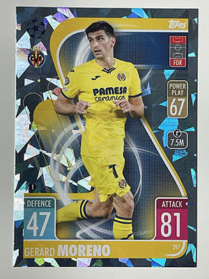 297.-Gerard-Moreno-Crystal-Foil-Parallel-Villarreal-CF-Match-Attax-2021-22-Topps-Football-Card