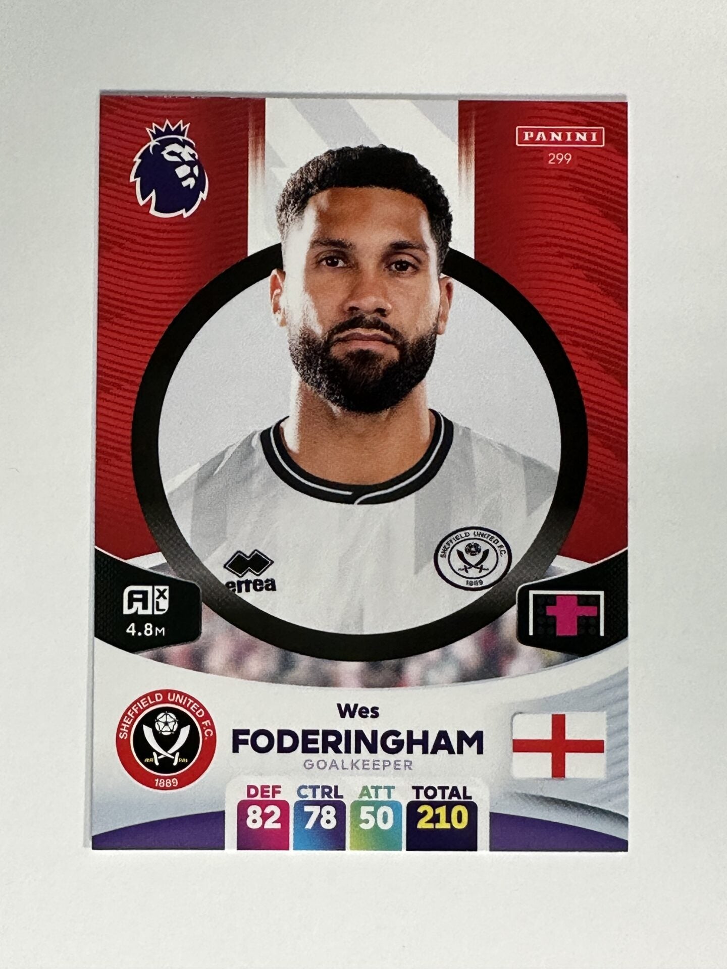 299 Wes Foderingham Sheffield United Base Panini Premier League Adrenalyn XL 2024 Card