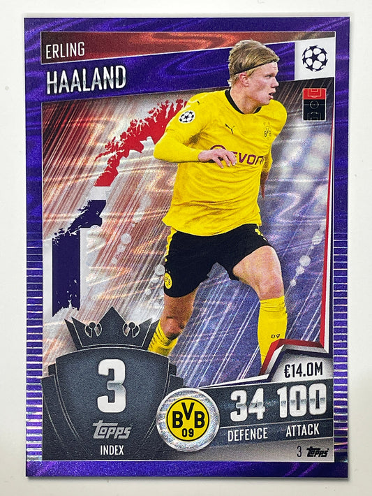 3. Erling Haaland (Borussia Dortmund) Football Card &#8211; Parallel Match Attax 101 2021 Card