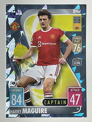 30.-Harry-Maguire-Crystal-Foil-Parallel-Manchester-Utd-Match-Attax-2021-22-Topps-Football-Card