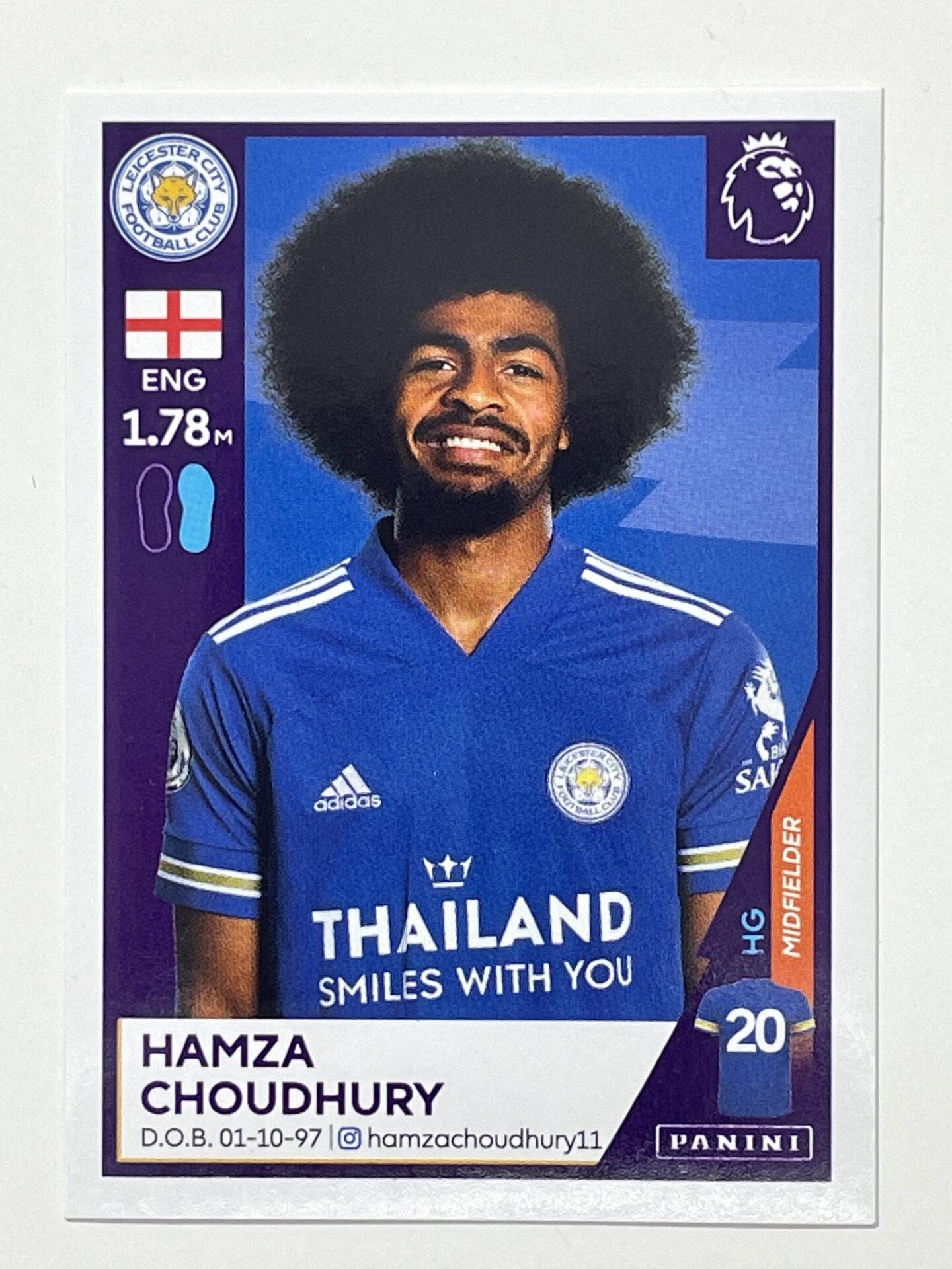 301 Hamza Choudhury Sticker Leicester City Premier League 2021 Football Sticker