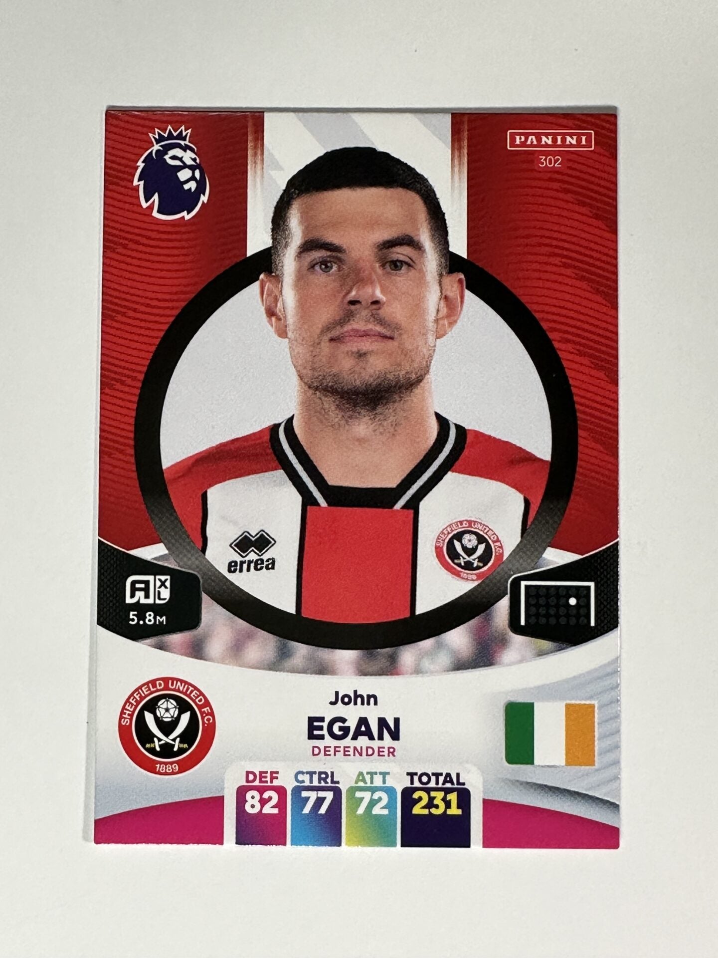 302 John Egan Sheffield United Base Panini Premier League Adrenalyn XL 2024 Card