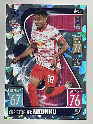 302.-Christopher-Nkunku-Crystal-Foil-Parallel-RB-Leipzig-Match-Attax-2021-22-Topps-Football-Card