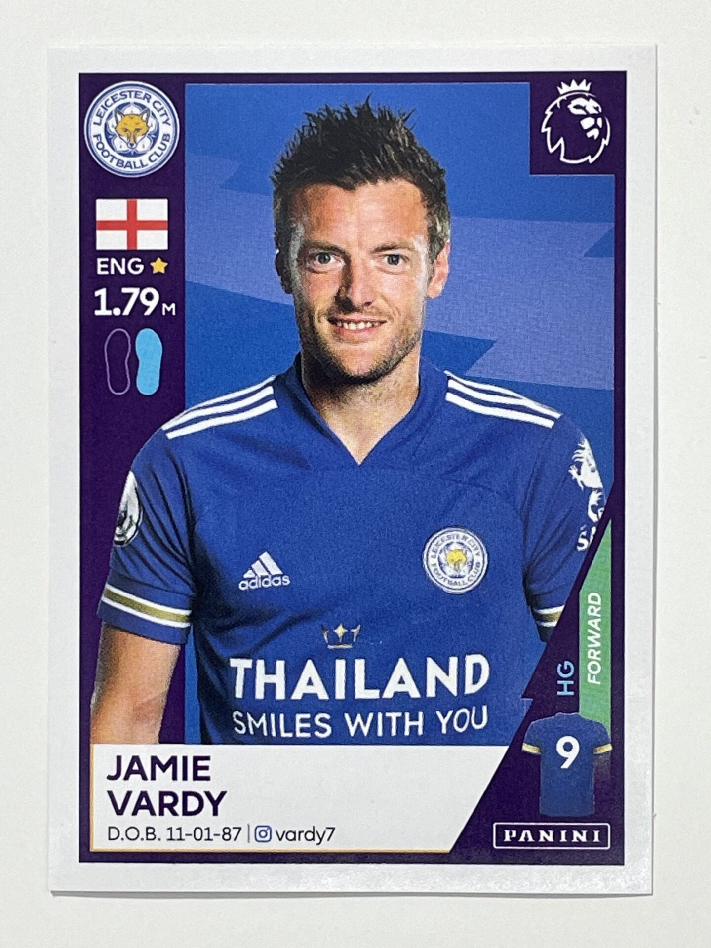 305 Jamie Vardy Sticker Leicester City Premier League 2021 Football Sticker