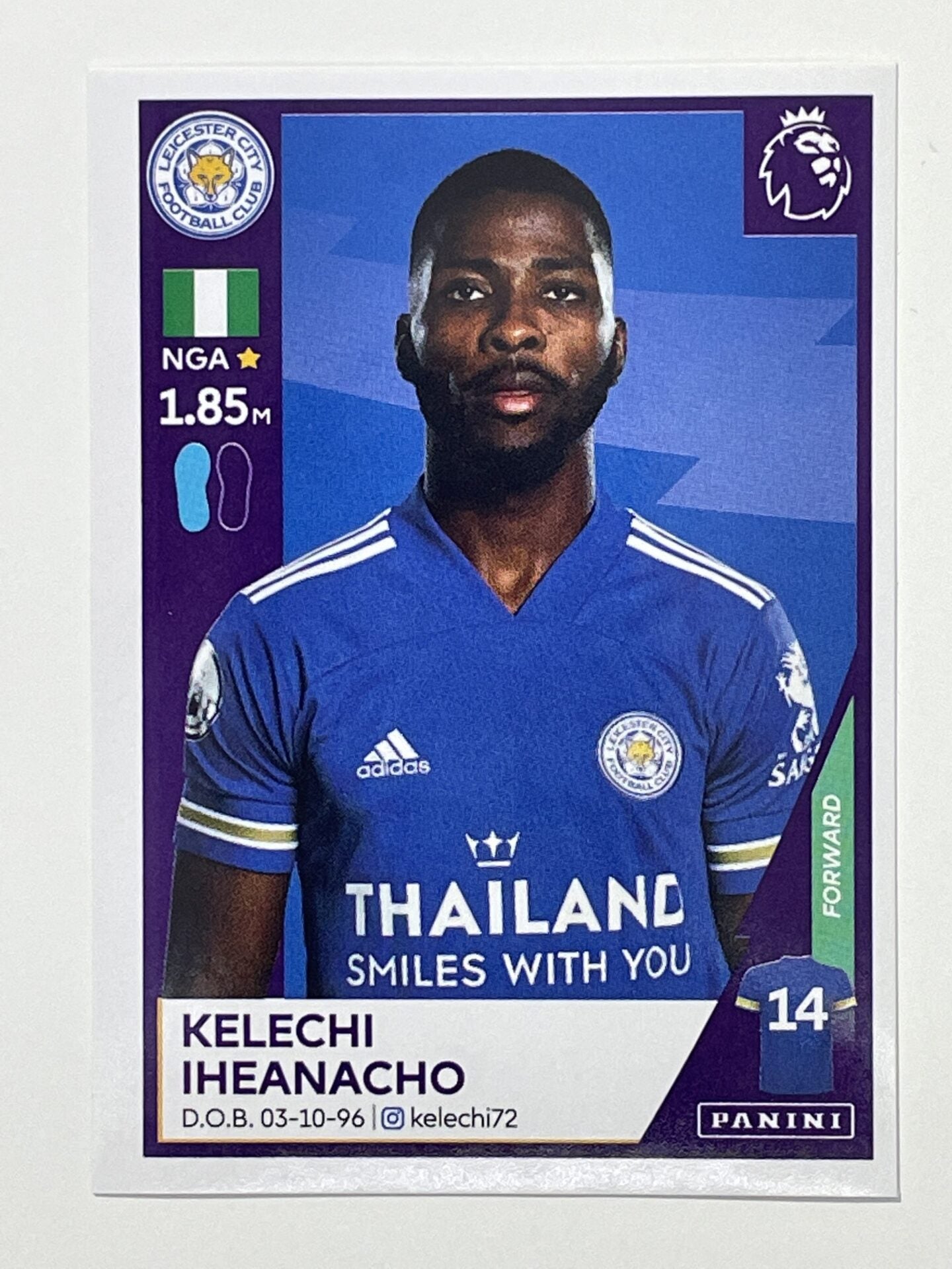 306 Kelechi Iheanacho Sticker Leicester City Premier League 2021 Football Sticker