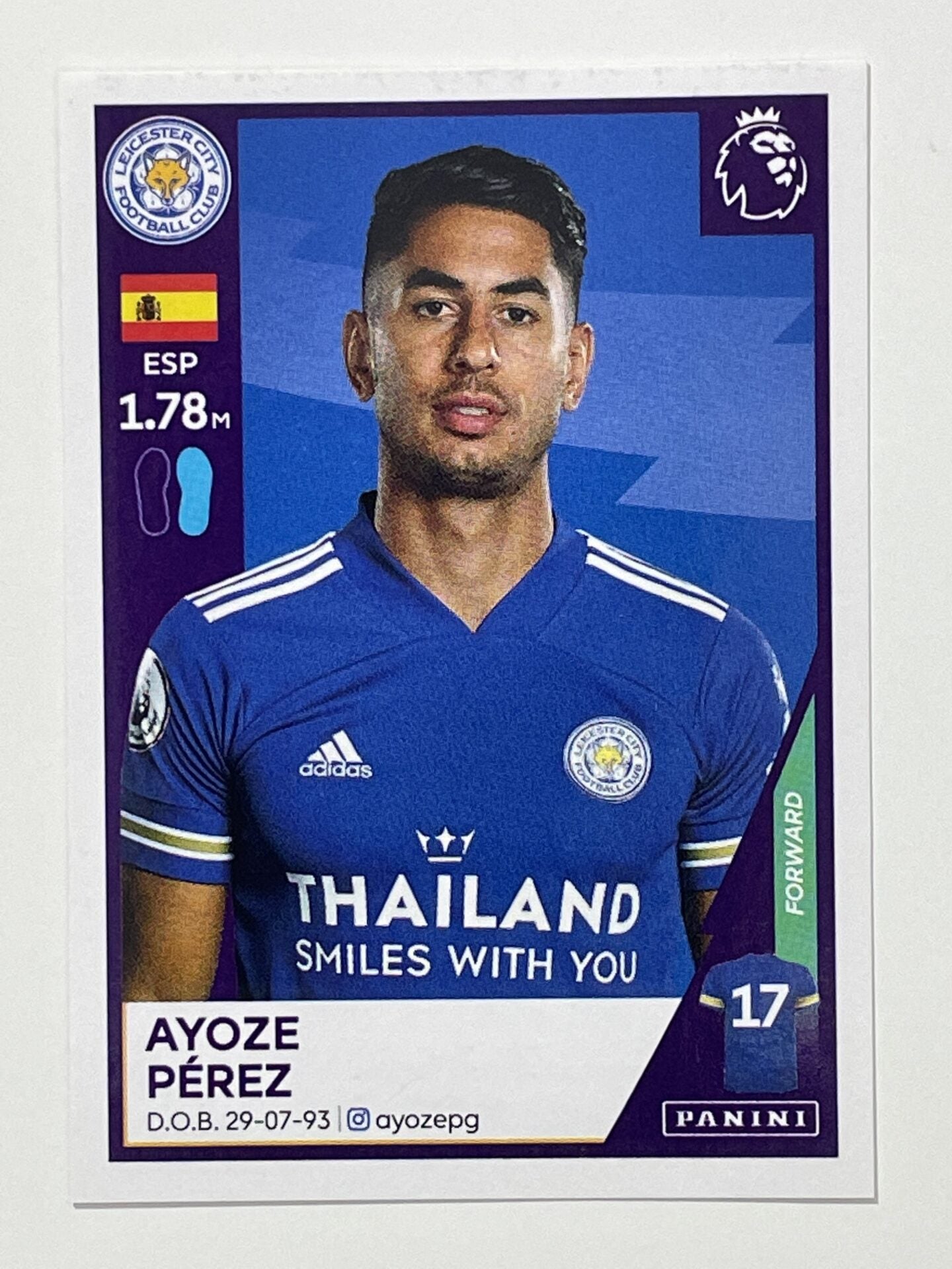 307 Ayoze Perez Sticker Leicester City Premier League 2021 Football Sticker