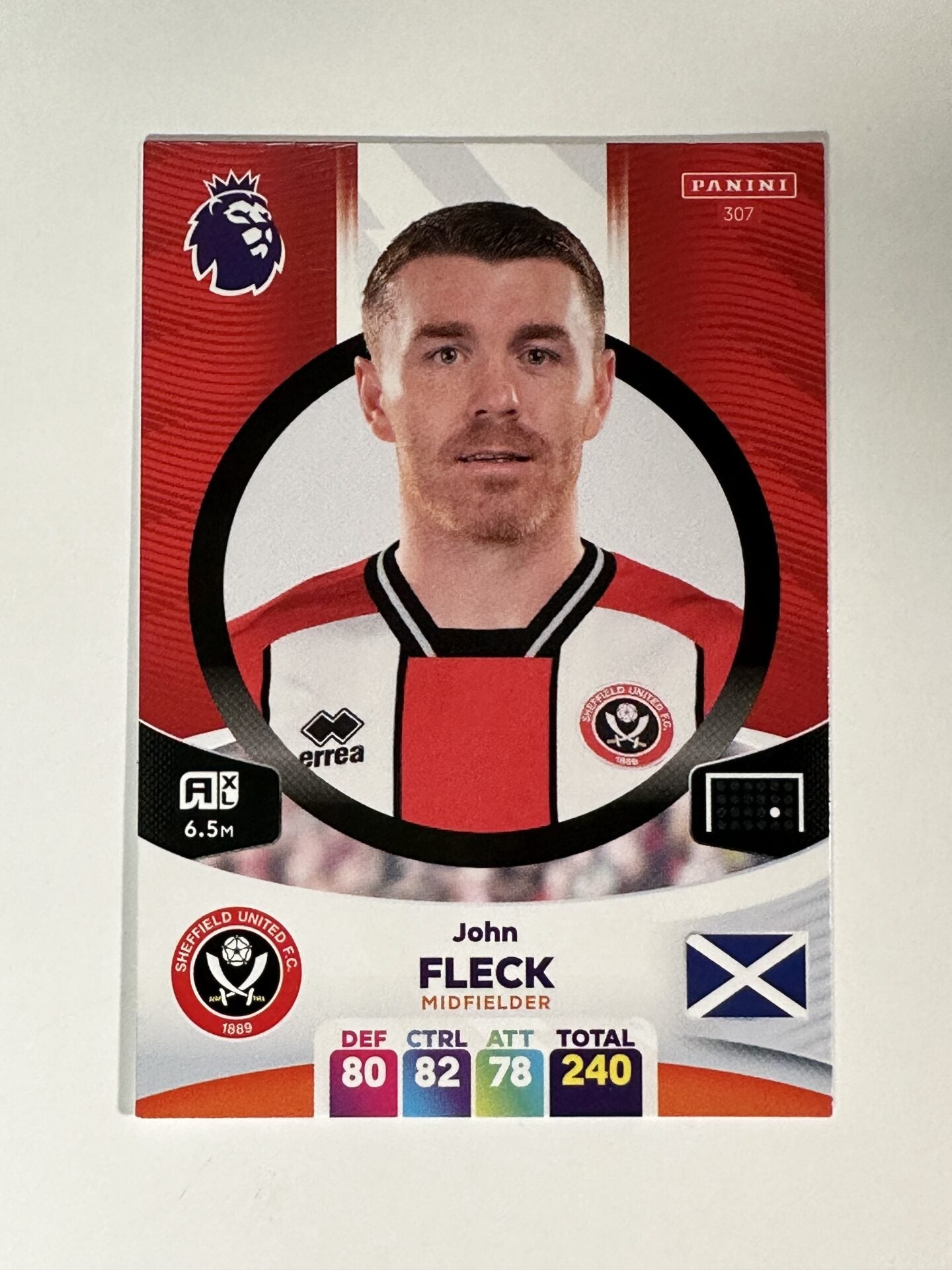 307 John Fleck Sheffield United Base Panini Premier League Adrenalyn XL 2024 Card