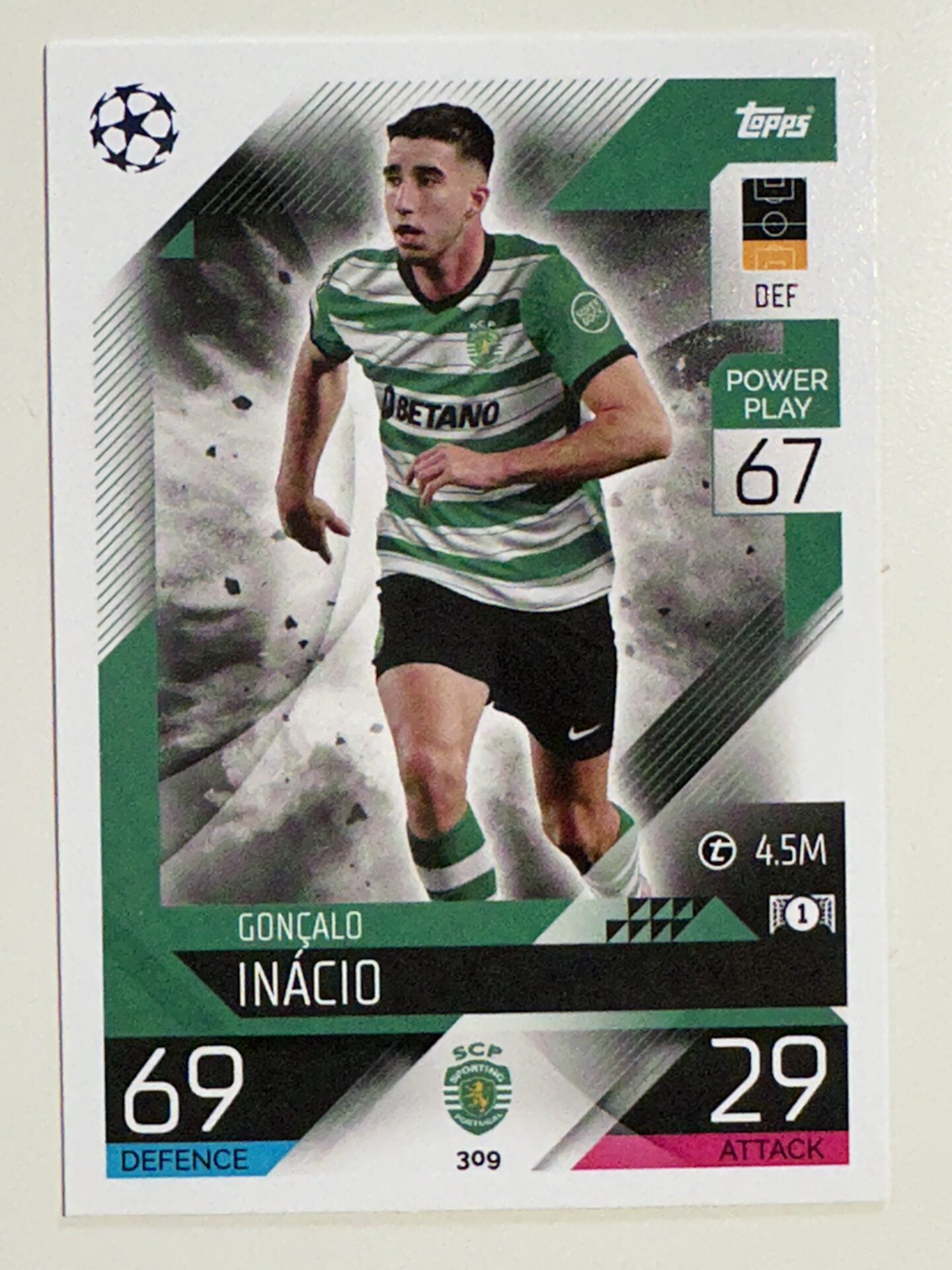 309. Goncalo Inacio (Sporting CP) &#8211; Topps Match Attax 2022:2023 card