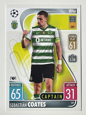 309.-Sebatian-Coates-Captain-Sporting-Clube-de-Portugal-Match-Attax-2021-22-Topps-Football-Card