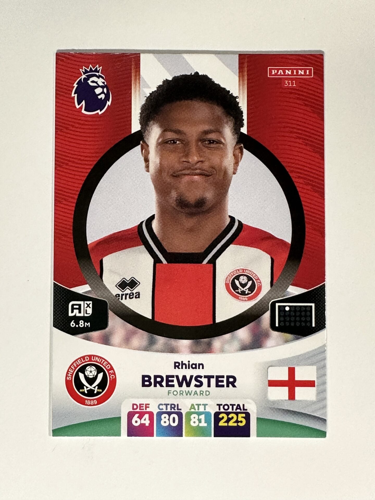 311 Rhian Brewster Sheffield United Base Panini Premier League Adrenalyn XL 2024 Card