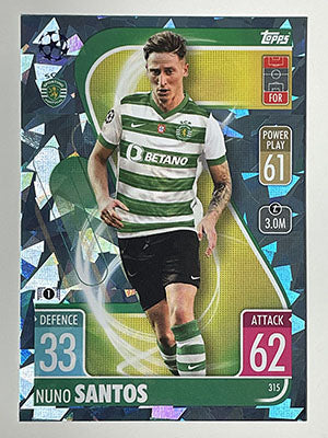 315.-Nuno-Santos-Crystal-Foil-Parallel-Sporting-Clube-Match-Attax-2021-22-Topps-Football-Card