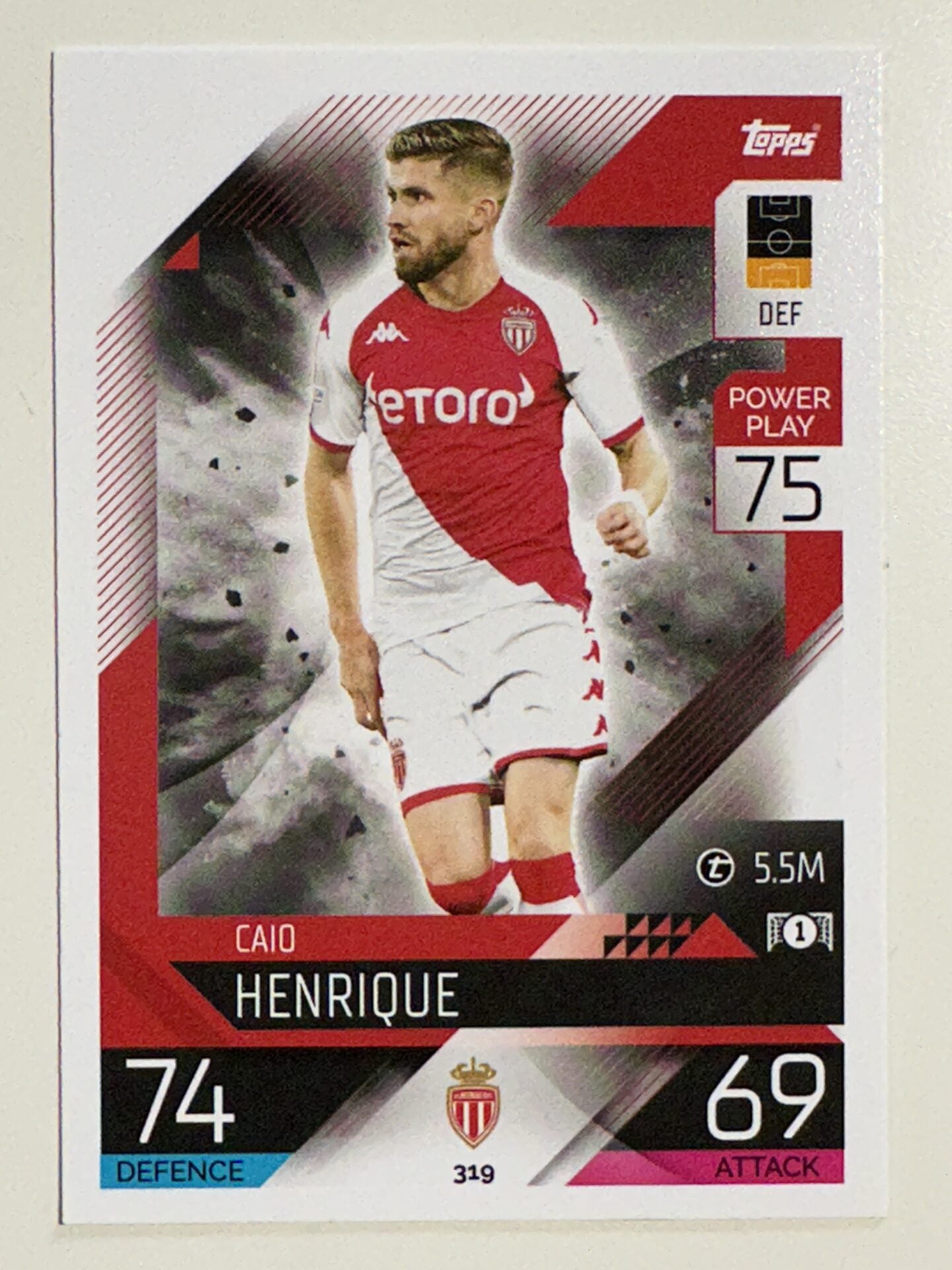 319. Caio Henrique (AS Monaco) &#8211; Topps Match Attax 2022:2023 card