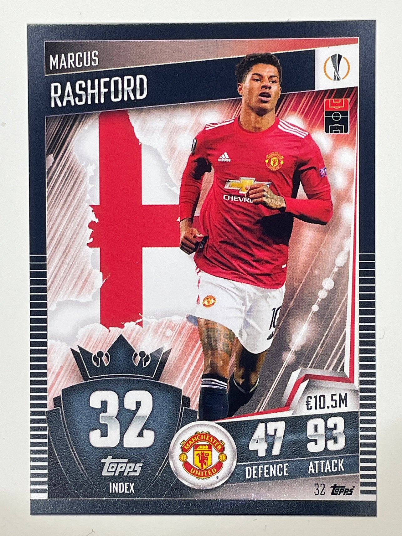 32. Marcus Rashford (Manchester United) Football Card &#8211; Match Attax 101 2021 Card