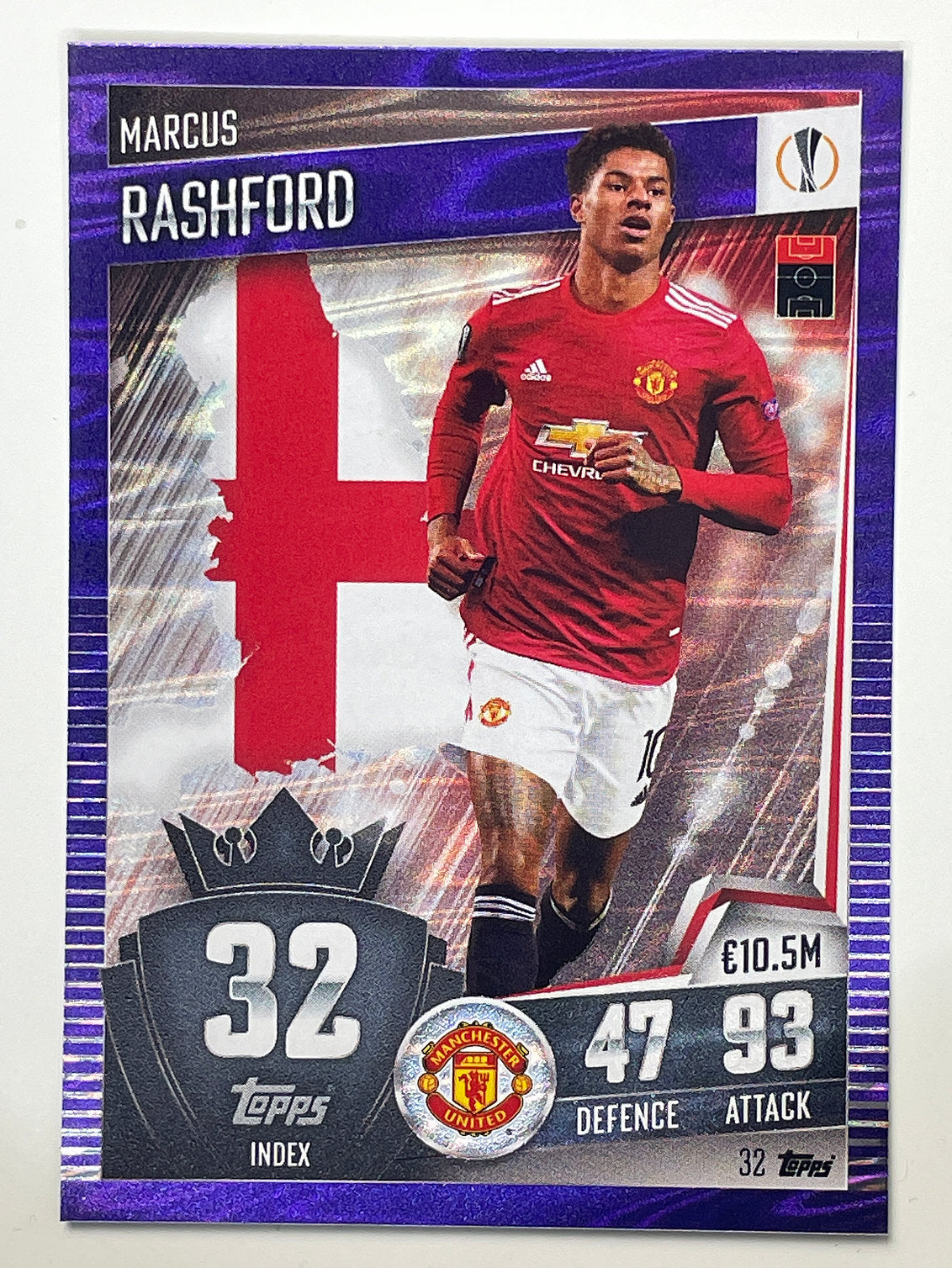 32. Marcus rashford (Manchester United) Football Card &#8211; Parallel Match Attax 101 2021 Card