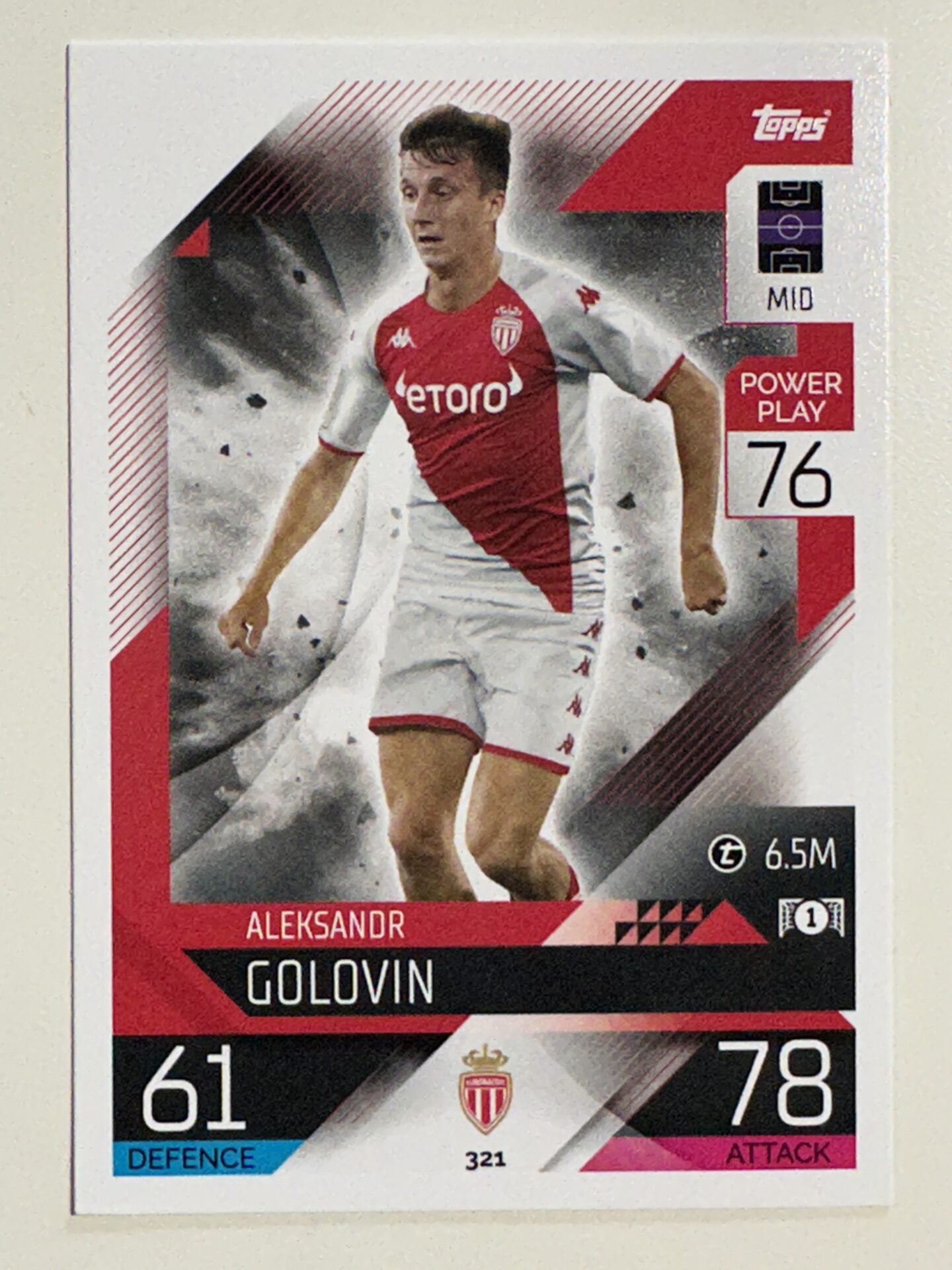 321. Aleksandr Golovin (AS Monaco) &#8211; Topps Match Attax 2022:2023 card