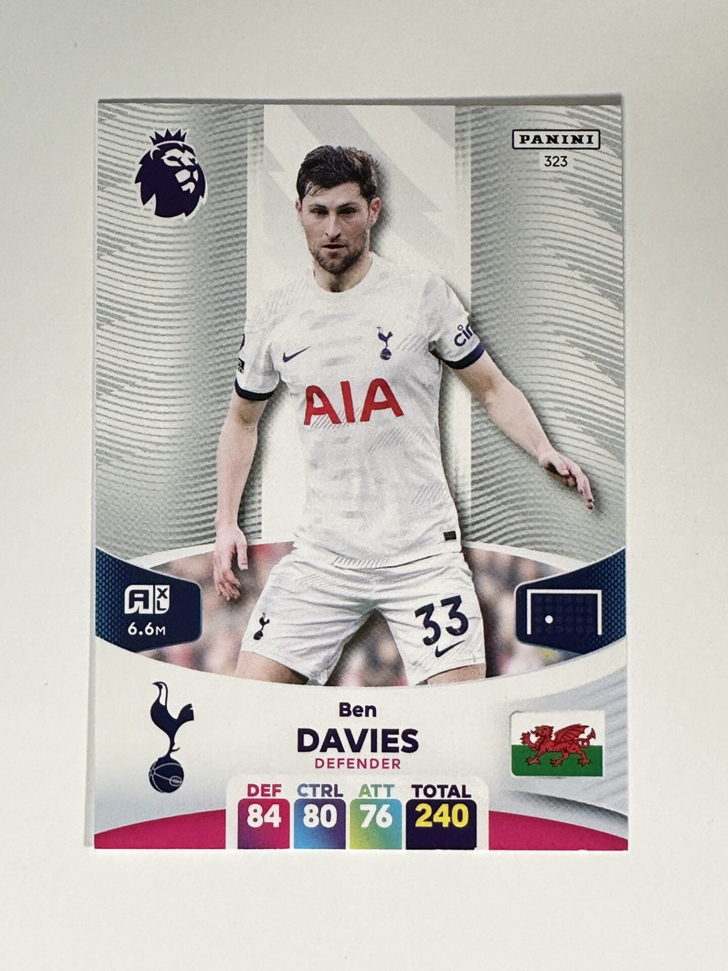 323 Ben Davies Tottenham Hotspur Base Panini Premier League Adrenalyn XL 2024 Card