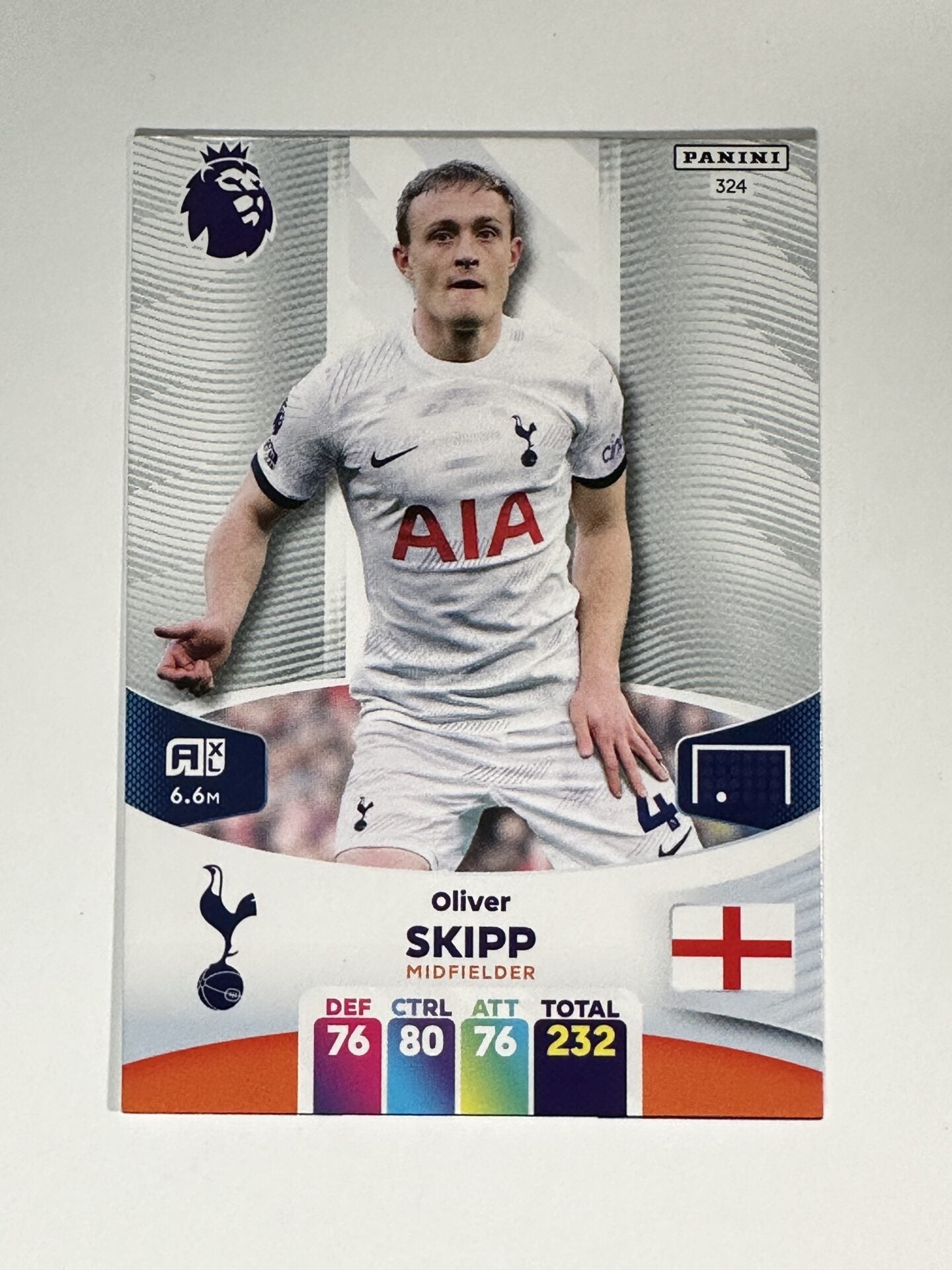 324 Oliver Skipp Tottenham Hotspur Base Panini Premier League Adrenalyn XL 2024 Card