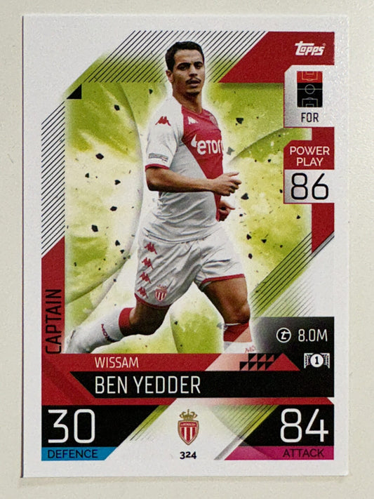 324. Wissam Ben Yedder (AS Monaco) &#8211; Captain &#8211; Topps Match Attax 2022:2023 card