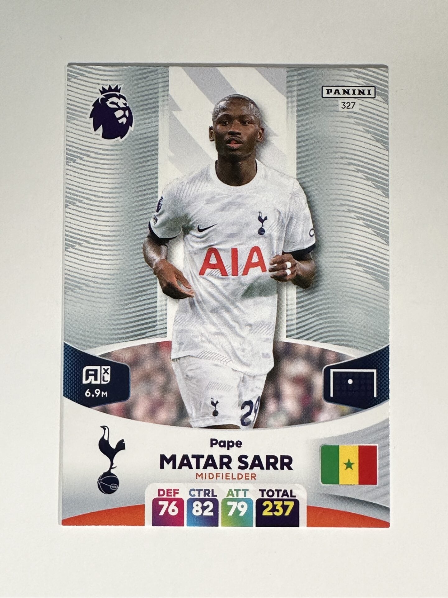 327 Pape Matar Sarr Tottenham Hotspur Base Panini Premier League Adrenalyn XL 2024 Card