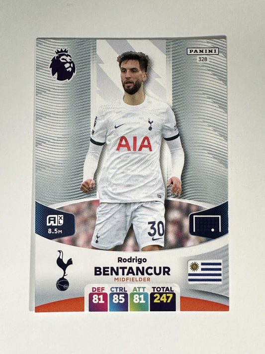 328 Rodrigo Bentancur Tottenham Hotspur Base Panini Premier League Adrenalyn XL 2024 Card