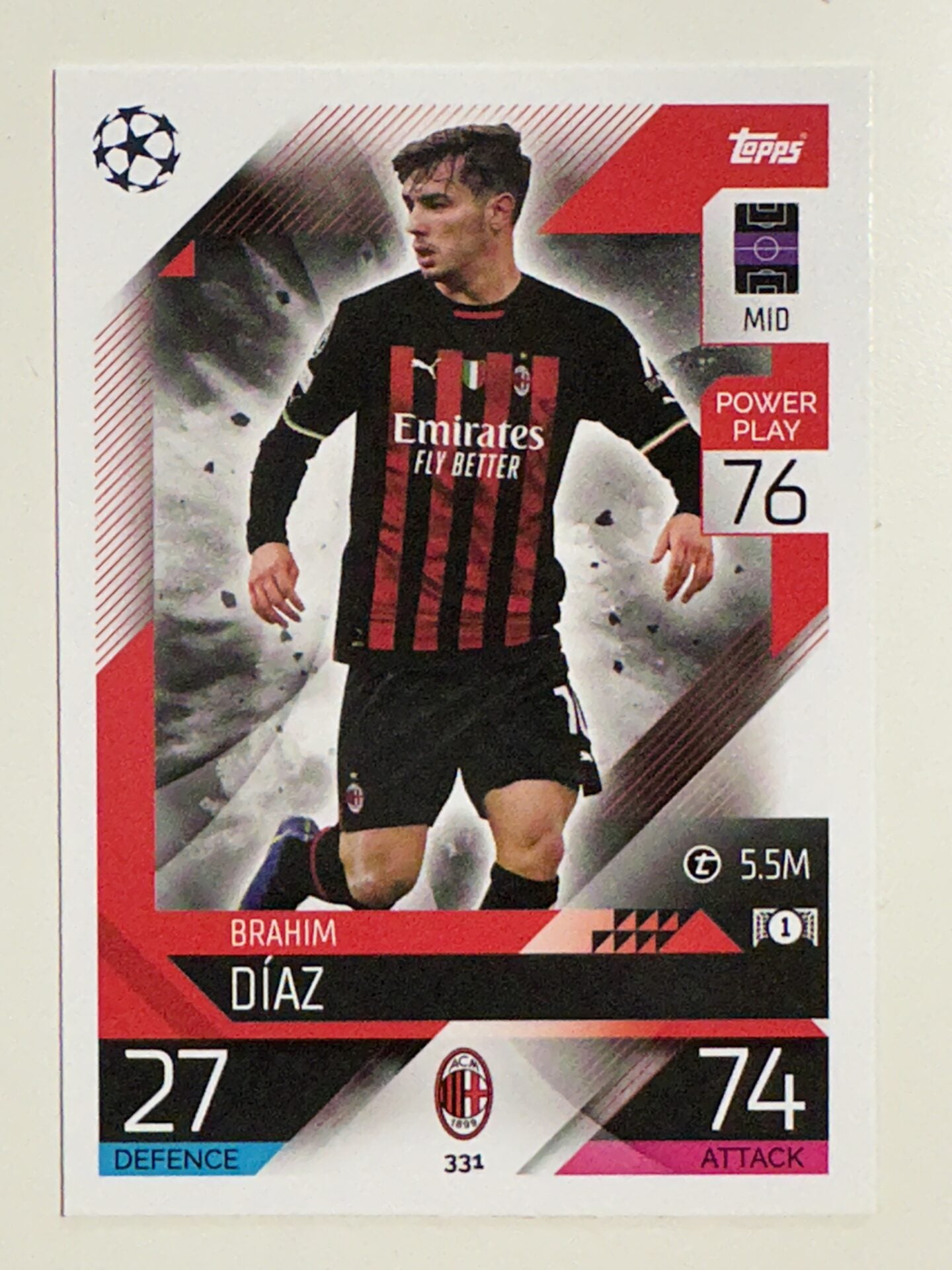 331. Brahim Diaz (AC Milan) &#8211; Topps Match Attax 2022:2023 card