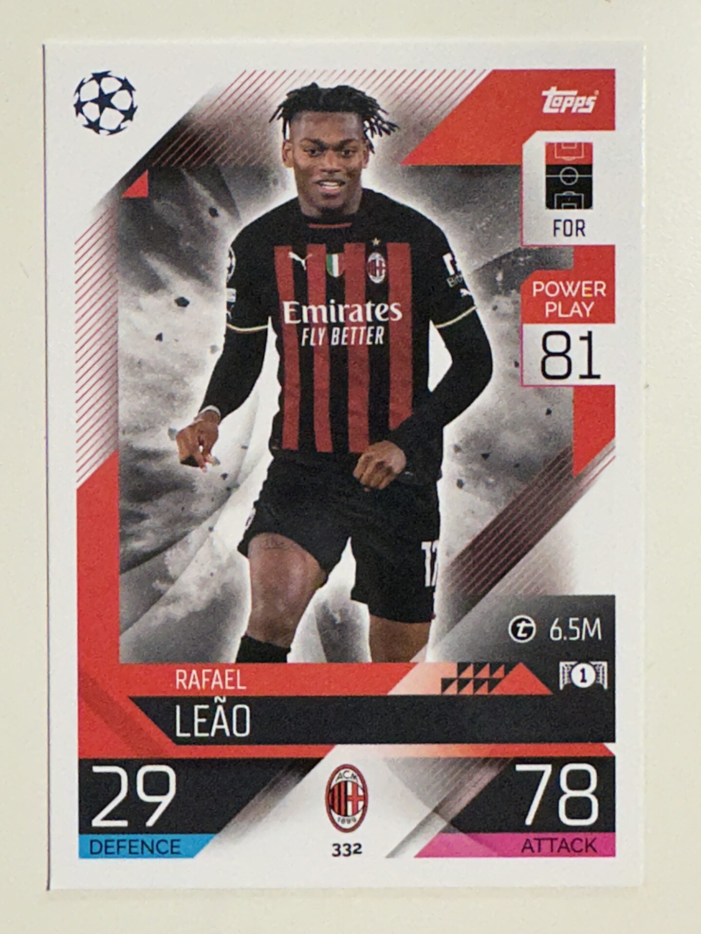 332. Rafael Leao (AC Milan) &#8211; Topps Match Attax 2022:2023 card