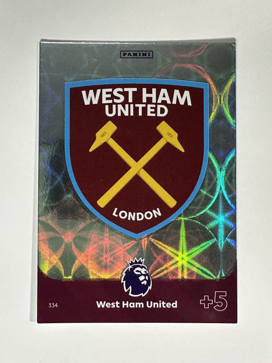 334 Club Badge West Ham Base Panini Premier League Adrenalyn XL 2024 Card