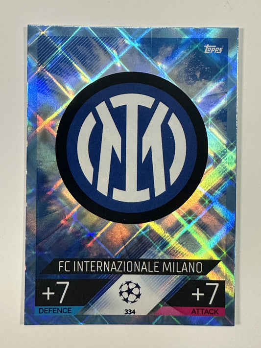 334 Team Badge Crystal Foil Parallel (Inter Milan) Topps Match Attax 2022:2023 Card