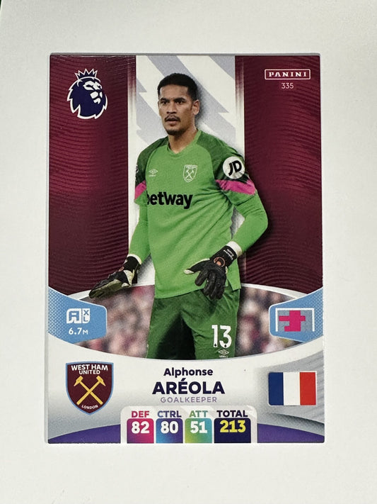 335 Alphonse Areola West Ham Base Panini Premier League Adrenalyn XL 2024 Card