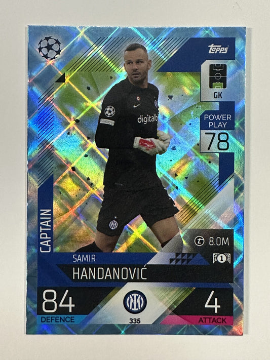 335 Samir Handanovic Captain Crystal Foil Parallel (Inter Milan) Topps Match Attax 2022:2023 Card