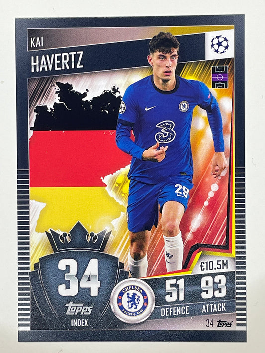 34. Kai Havertz (Chelsea) Football Card &#8211; Match Attax 101 2021 Card