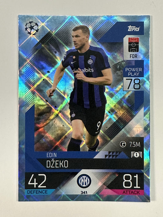 341 Edin Dzeko Base Crystal Foil Parallel (Inter Milan) Topps Match Attax 2022:2023 Card