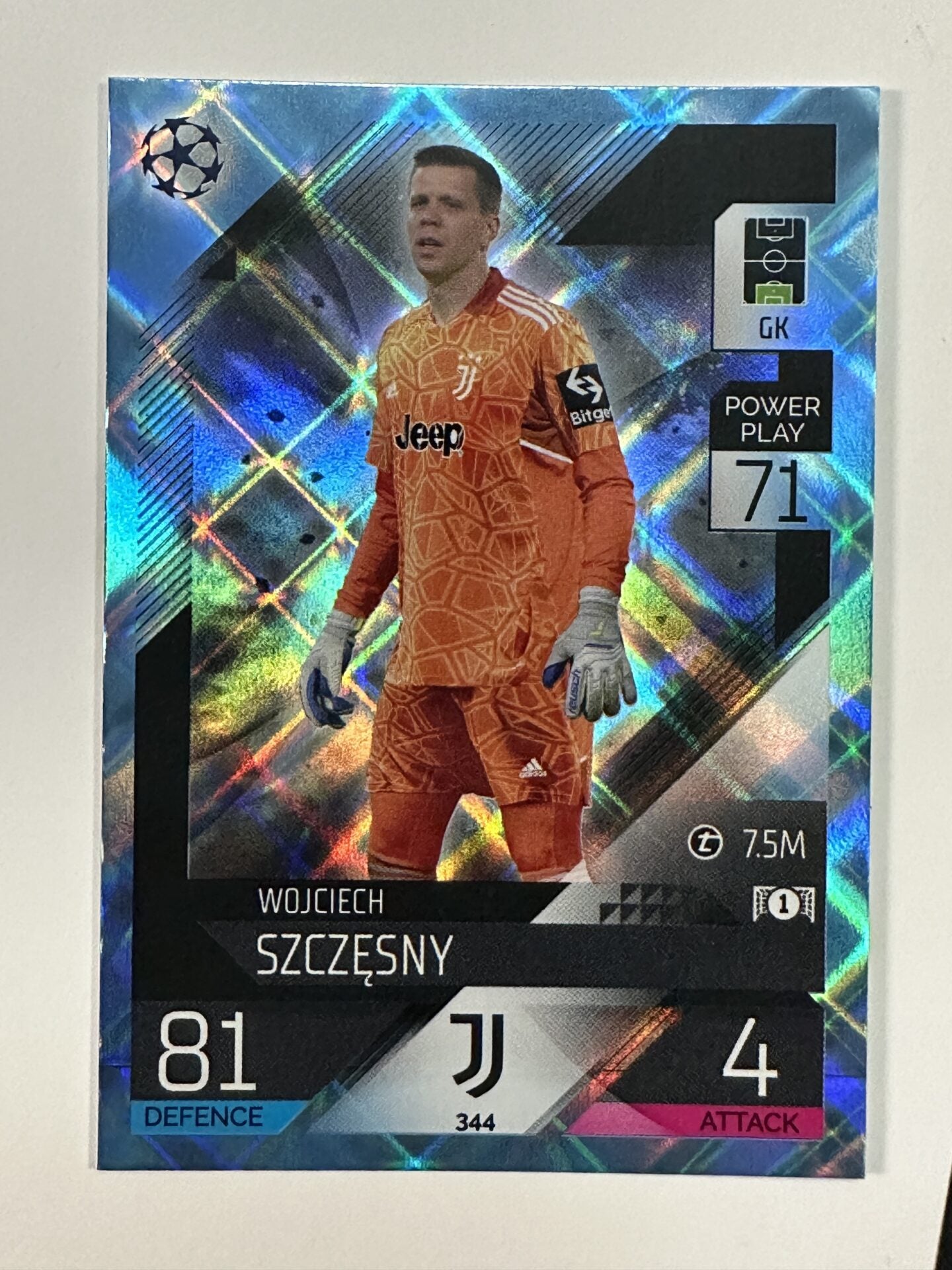 344 Wojciech Szczęsny Base Crystal Foil Parallel (Juventus) Topps Match Attax 2022:2023 Card