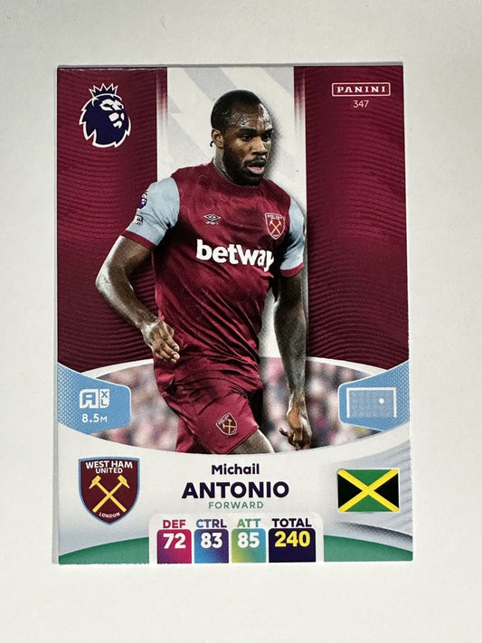 347 Michail Antonio West Ham Base Panini Premier League Adrenalyn XL 2024 Card