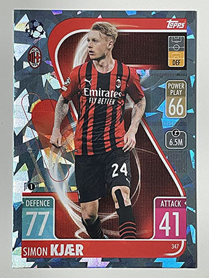 347.-Simon-Kjaer-Crystal-Foil-Parallel-AC-Milan-Match-Attax-2021-22-Topps-Football-Card