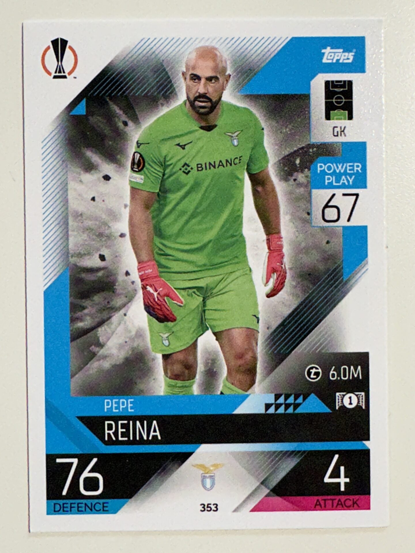 353. Pepe Reina (SS Lazio) &#8211; Topps Match Attax 2022:2023 card