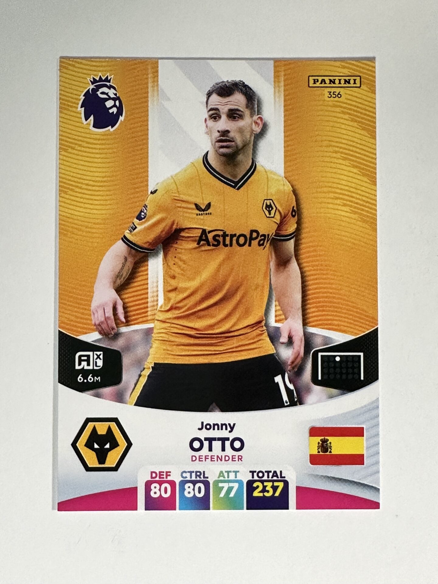 356 Jonny Otto Wolves Base Panini Premier League Adrenalyn XL 2024 Card