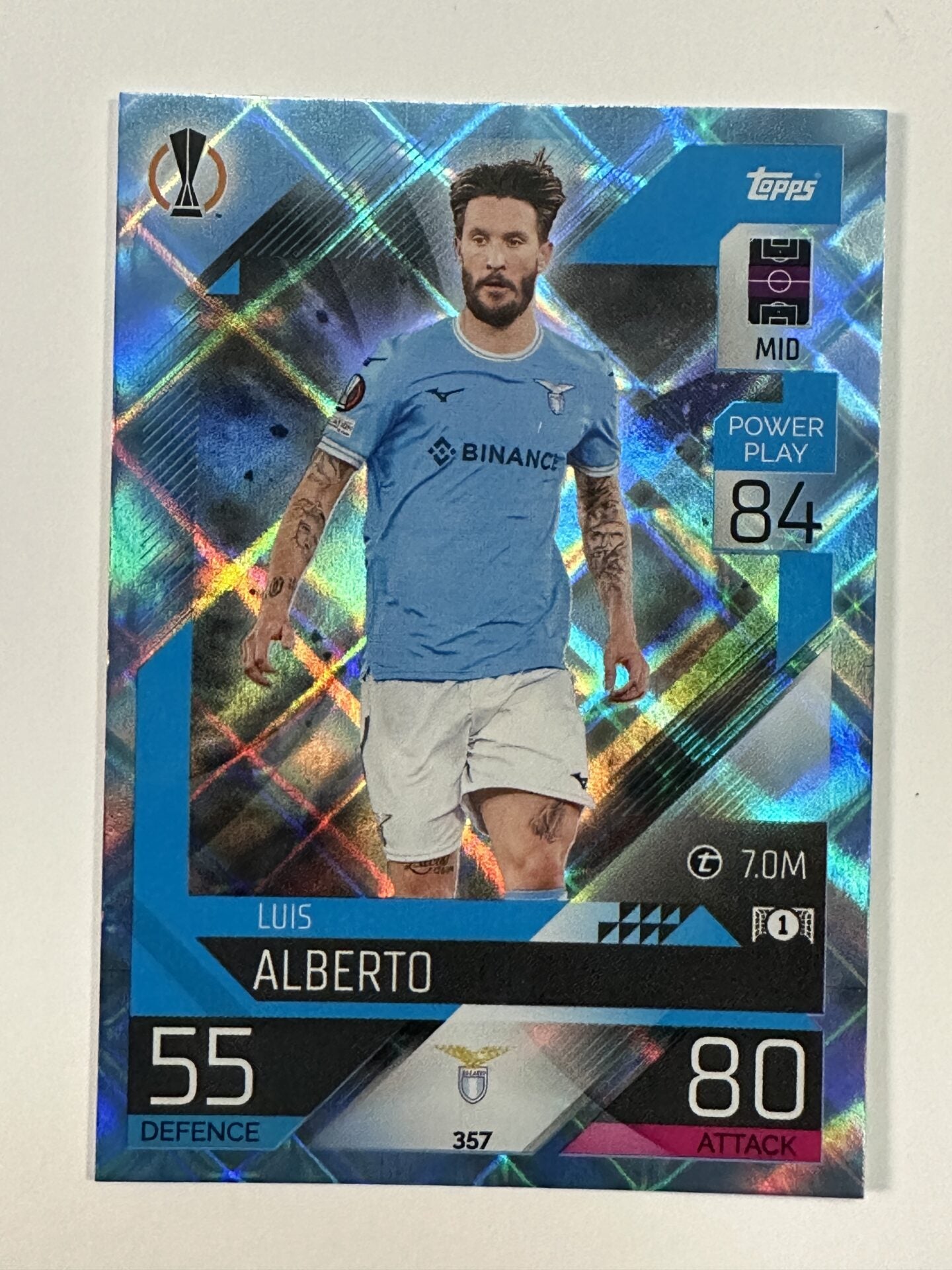 357 Luis Alberto Base Crystal Foil Parallel (SS Lazio) Topps Match Attax 2022:2023 Card